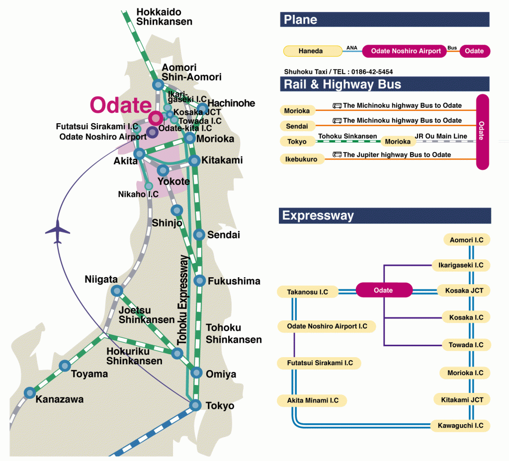 Directions to central Odate City